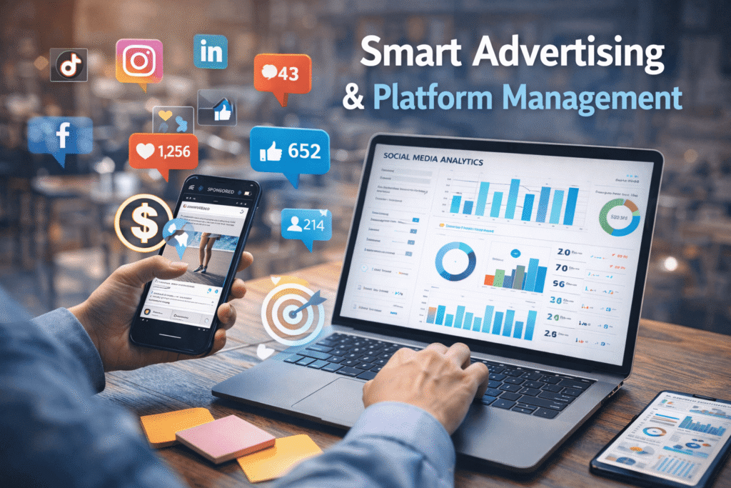 This image is about show casing the smart advertising & platform management results.